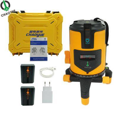 5 Line Green Beam Laser Level Rechargeable Self-Leveling Construction Tool with Adjustable Platform for Wall Ceiling Work