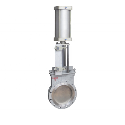 API 150LB Flange/Wafer Knife Gate Valve de acero fundido WCB, Válvula de compuerta de cuchillo de acero inoxidable con actuador neumático