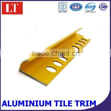 Anodized golden Aluminum tile trim floors transition Profiles 6063