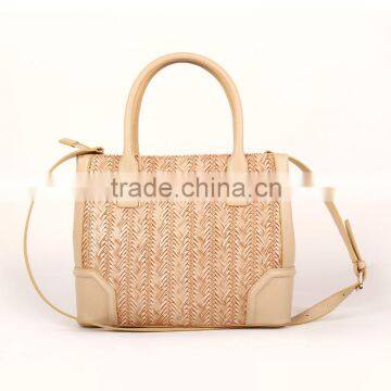 Top quality embossed weaven fashion ladies satchel bag elagant handbags