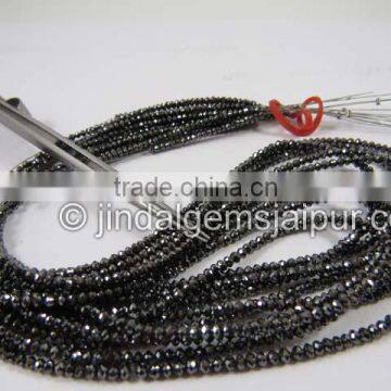 Best Quality AAA Black Diamond Faceted Roundelle Beads