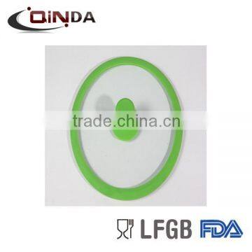 LFGB approved colorful silicone glass lid with knob