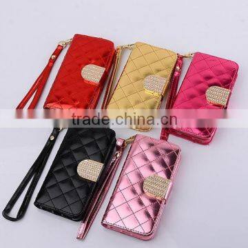 Stock Diamond Lambskin Leather Bags for iPhone 5s 5G