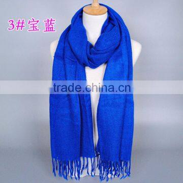 Wholesale Cashmere Feel Tassel Woven Plain Acrylic Twill Scarf