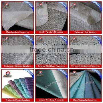 Plain, Mesh, Embossed, Dyed, Printed Spunlace Nonwoven Fabric