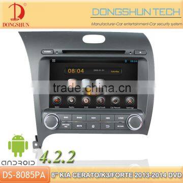 8" K3 2013-2014 pure android 4.2.2 car DVD GPS with WIFI/3G