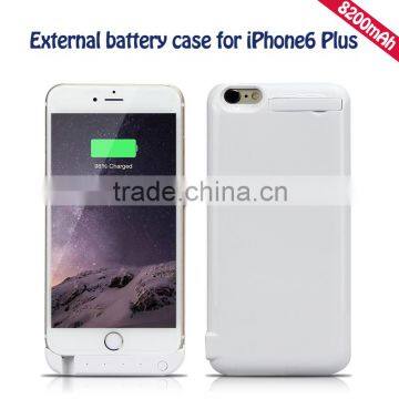 External backup power case for IPhone 6plus 8200mAh plastic battery case