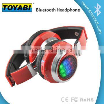 2015 new Bluetooth LED headphone wireless headset foldable wireless headphone support FM, TF Card MP3 music LED headset