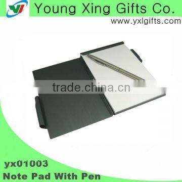 Promotional aluminum notebook with pen for office