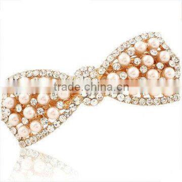 Sweet Bowknot Pearl Rhinestones Hair Accessories For Ladies