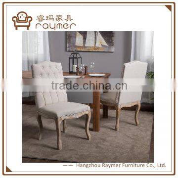 Home furniture Weathered wood Studded Beige Dining Chair