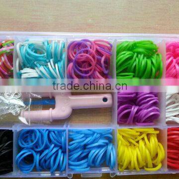 Wow! Bulk Top Quality Ecofriendly Mixed Color Rubber Loom Bands Kit,silicone Loom Bands Kit for Children Diy Bracelet Jewelery