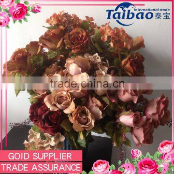 Artificial fabric rose hydrangea high quality home decoration fabric rose hydrangea bouquet                        
                                                Quality Choice