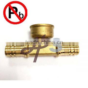 Hot forging no lead brass pex female tee 1/2''-1''