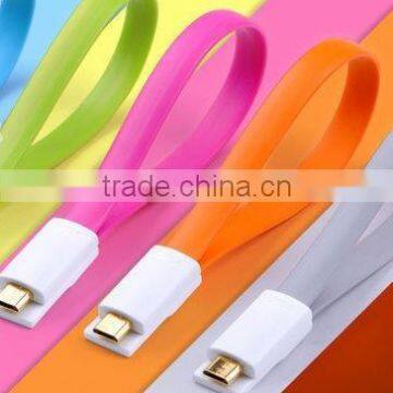 Travel Flat USB 2.0 Data Sync Charging two sided usb cable for Android for iphone