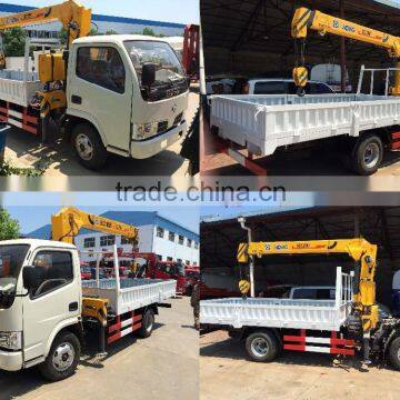 Dong Feng 3 tons hiab crane truck, 3000 kg mobile crane truck, 3000 kg telescoped crane truck