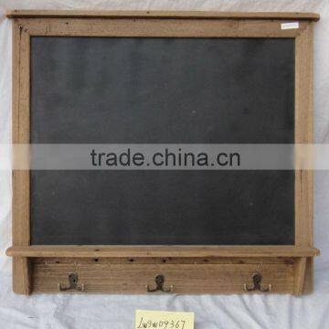 vintage industry wooden blackboard with hooks