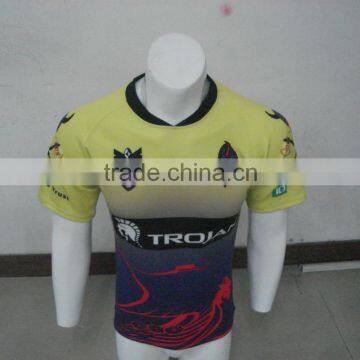 Popular Top quality hot sale rugby jersey/sublimation logo rugby uniform/100% polyester comfort rugby jersey