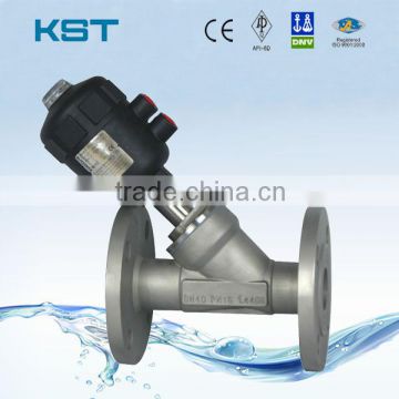 Flanged Pneumatic Angle Piston Valve From China Manufacturer