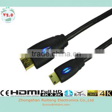 19pin A male to C male HDMI Cable with Ethernet support 4K and 3D from 0.5-100m