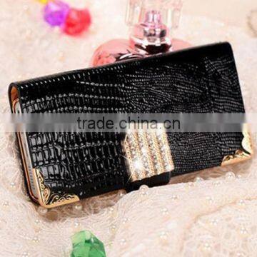 2014 Hot Selling Diamond Magnetic Leather Wallet Flip Mobile Phone Case Cover for Apple Iphone 6 photo-3