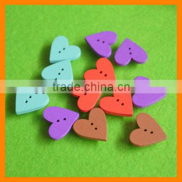 Heart Shape Wooden Button