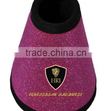 Glitter Hot Pink Color Neoprene Horse Bell Boots/ Neoprene Horse Over reach Boots / Neoprene Colors bell boots/over reach boots