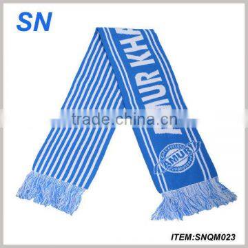 Wholesale acrylic word cup customer knitted sports scarf