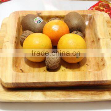 Hot Sale Exquisite Wooden Root Carving Thick Square Plate Sets photo-2