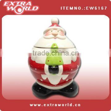 ceramic santa jar with lid