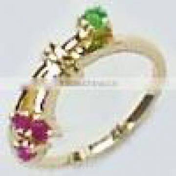 Ring With Emerald & Ruby