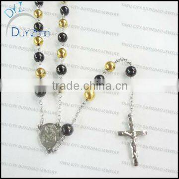 Gold&black plated stainless steel rosary