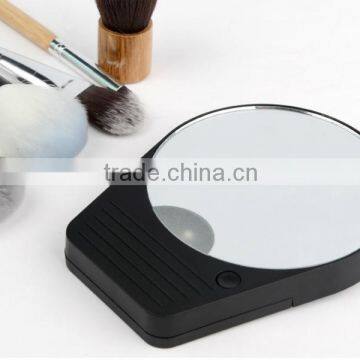 Single side plastic led lighted mirror magnifying suction