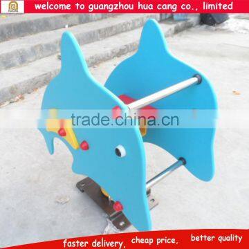 Small spring toy, wooden rocking horse, playground spring rocker