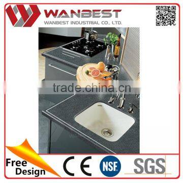 Factory professional kitchen counter top with double sink