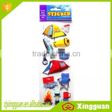 XG1009 china wholesale flourescent pvc 3d custom puffy stickers