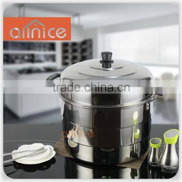 Allnice- Big size double layer Stainless steel large food steamer pot