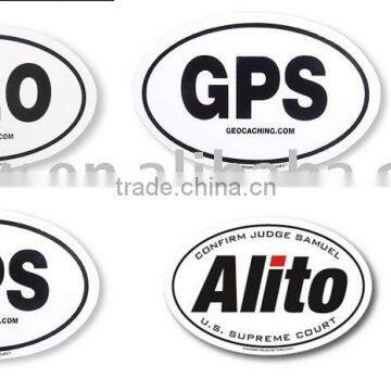 oval bumper sticker with permanent adhesive