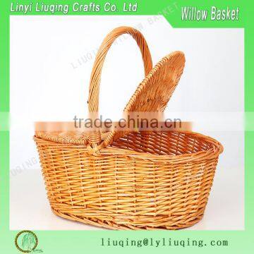 Liuqing 2015 new design rattan picnic basket,Hot selling outdoor wicker basket,most popular camping willow basket