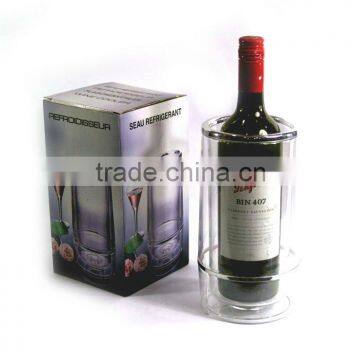 Plastic Double Layer Wine Ice Bucket/Cooler/Holder