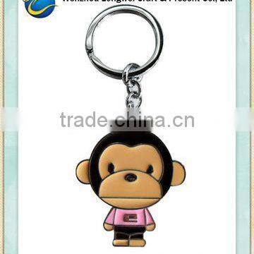 soft pvc various colors cute stuffed monkey keychain