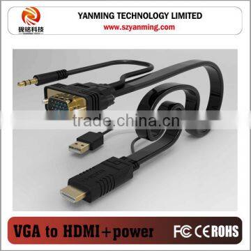 vga to hdmi cable with audio and USB power in