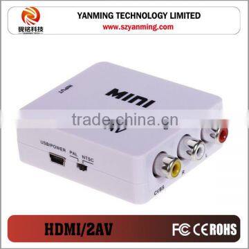 high resolution 1080P hdmi to av 3 RCA converter for computer DVD to HDTV