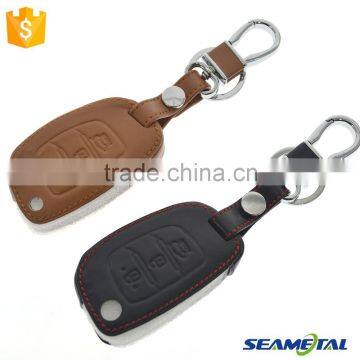 Car Leather Key Cover 3 button Fold For Hyundai Avante Porter Grandeur Sonata 8 Santa Fe i30 Solaris Verna IX25 IX35 Tucson