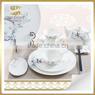 Handmade pottery porcelain country style dinnerware set 72 pcs dinner set