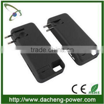 2014 Newly arrival 4200mAH 2in1 backup battery case for iphone5 with AC plug