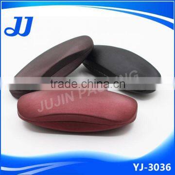 YJ-3036 drawing line leather wrapped clamshell style eyeglass case
