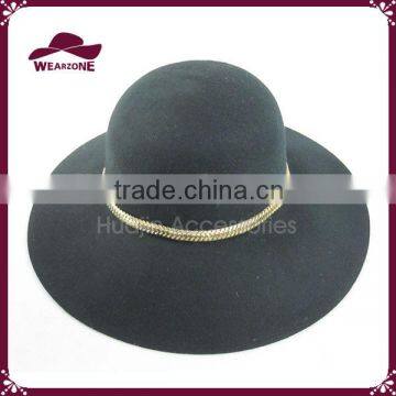 Wide Brim Floppy Style With Metal Decoration Felt Hat photo-4