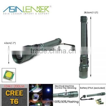 BT-4842 CREE T6 LED (10W 1200Lumen) High Power Automatic Focusing Police security LED Flashlight