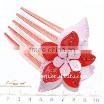 Fashion 3 layer flower rhinestone Insert Comb